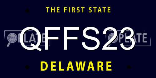 QFFS23 Delaware License Plate