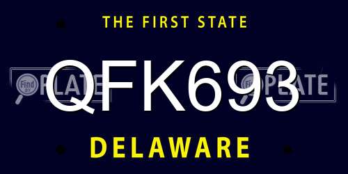 QFK693 Delaware License Plate