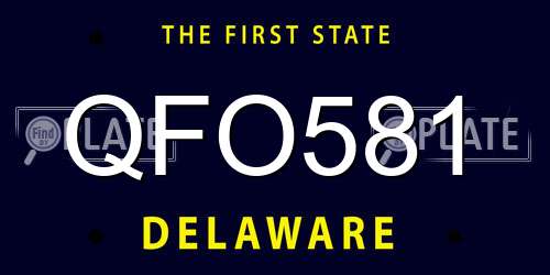 QFO581 Delaware License Plate