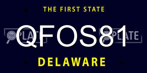 QFOS81 Delaware License Plate