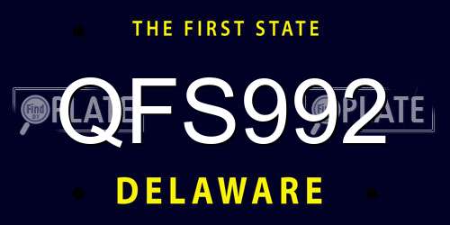 QFS992 Delaware License Plate
