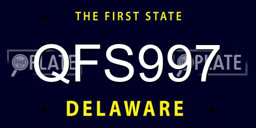 QFS997 Delaware License Plate