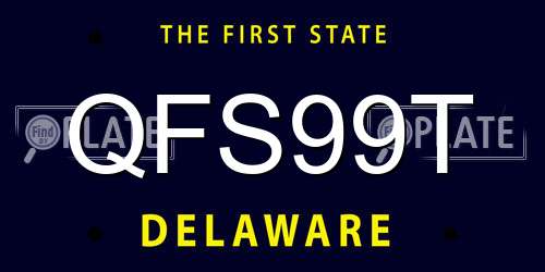QFS99T Delaware License Plate