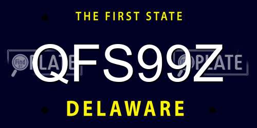 QFS99Z Delaware License Plate