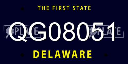 QG08051 Delaware License Plate