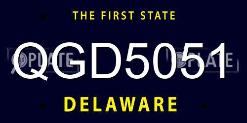 QGD5051 Delaware License Plate