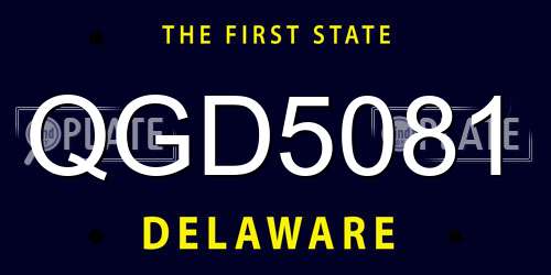 QGD5081 Delaware License Plate