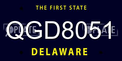 QGD8051 Delaware License Plate