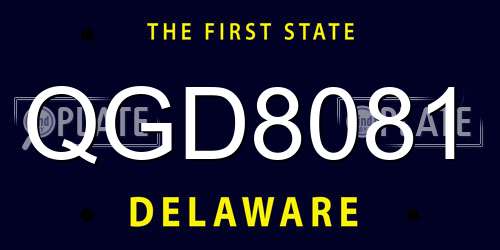 QGD8081 Delaware License Plate