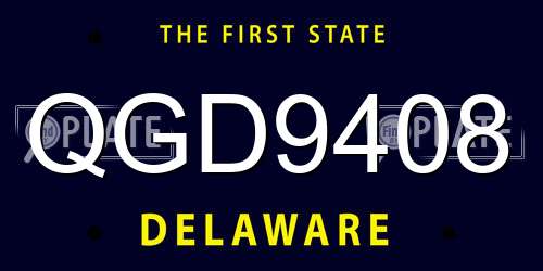QGD9408 Delaware License Plate