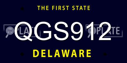 QGS912 Delaware License Plate