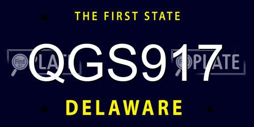 QGS917 Delaware License Plate
