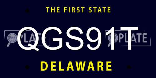 QGS91T Delaware License Plate