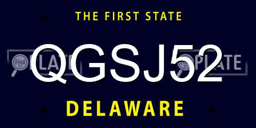 QGSJ52 Delaware License Plate