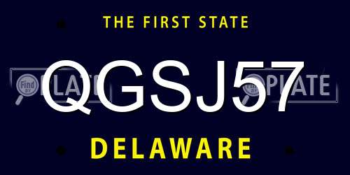 QGSJ57 Delaware License Plate