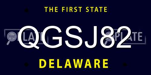 QGSJ82 Delaware License Plate