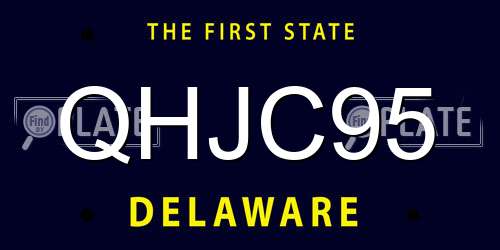 QHJC95 Delaware License Plate