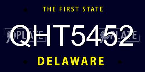 QHT5452 Delaware License Plate
