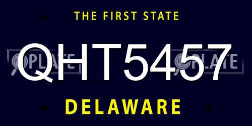 QHT5457 Delaware License Plate