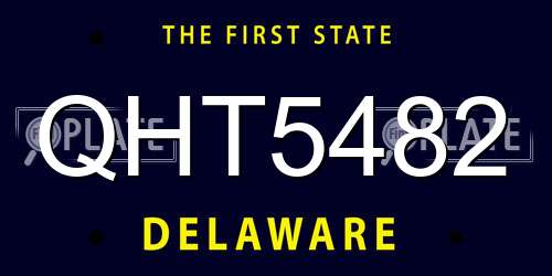 QHT5482 Delaware License Plate