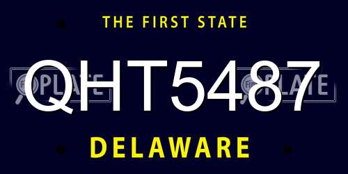 QHT5487 Delaware License Plate
