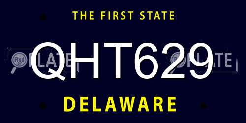 QHT629 Delaware License Plate