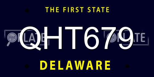QHT679 Delaware License Plate