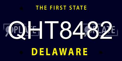 QHT8482 Delaware License Plate
