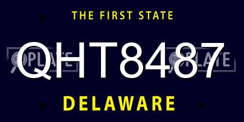 QHT8487 Delaware License Plate
