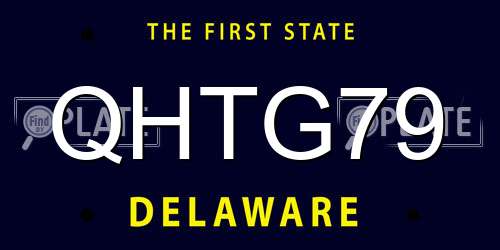 QHTG79 Delaware License Plate