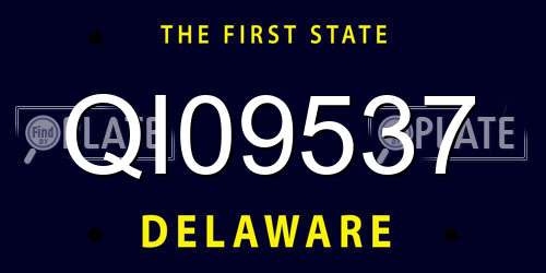 QI09537 Delaware License Plate