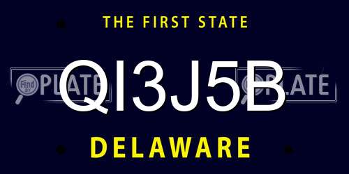 QI3J5B Delaware License Plate