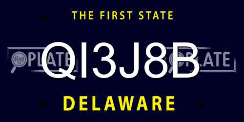 QI3J8B Delaware License Plate