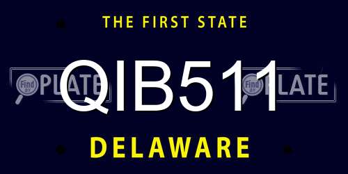 QIB511 Delaware License Plate
