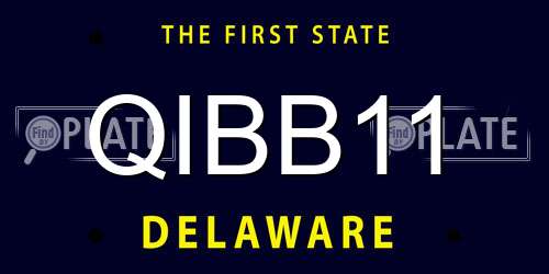QIBB11 Delaware License Plate