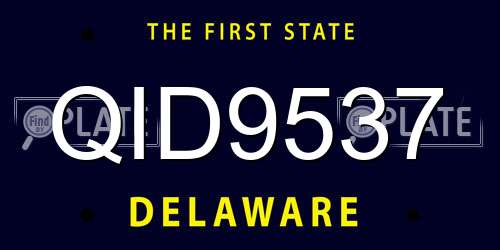 QID9537 Delaware License Plate