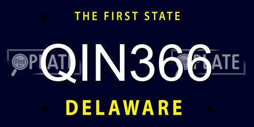 QIN366 Delaware License Plate