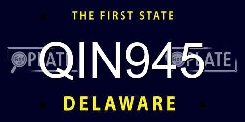QIN945 Delaware License Plate