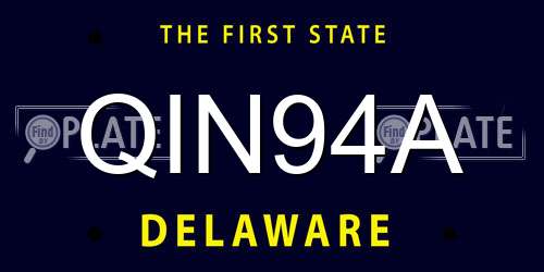 QIN94A Delaware License Plate