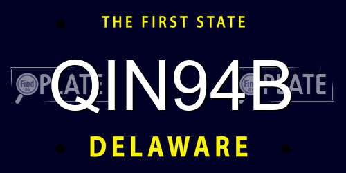 QIN94B Delaware License Plate