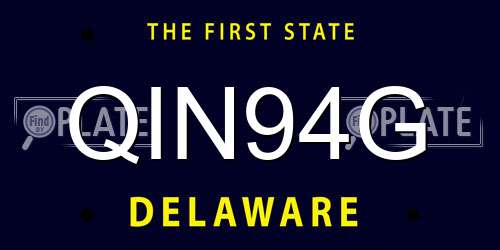 QIN94G Delaware License Plate