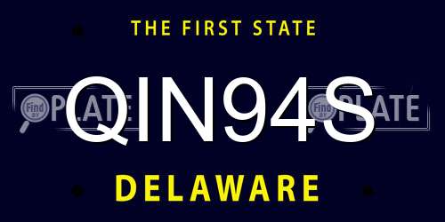 QIN94S Delaware License Plate
