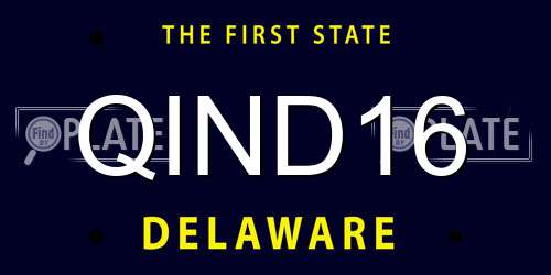 QIND16 Delaware License Plate