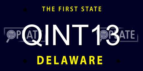 QINT13 Delaware License Plate