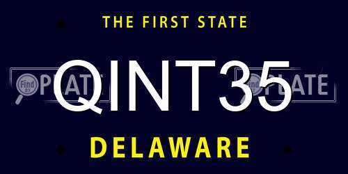 QINT35 Delaware License Plate