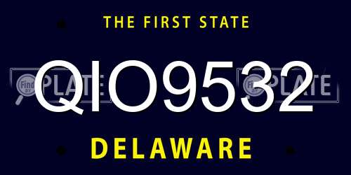 QIO9532 Delaware License Plate