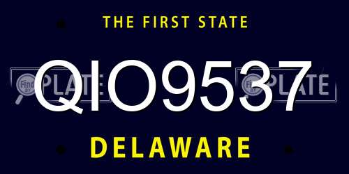 QIO9537 Delaware License Plate