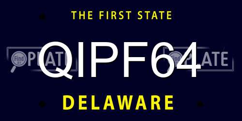 QIPF64 Delaware License Plate