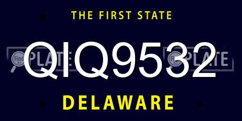 QIQ9532 Delaware License Plate