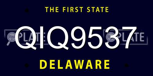 QIQ9537 Delaware License Plate